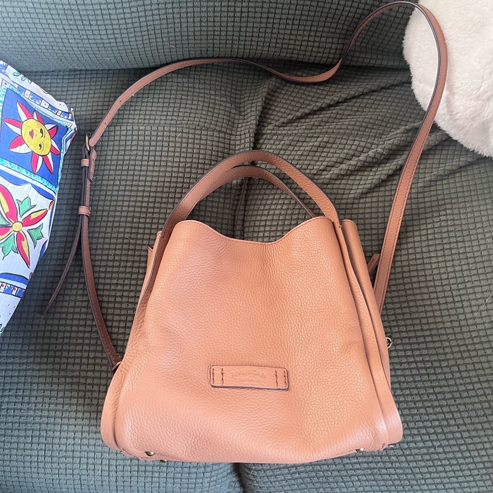 American Leather Co. Auburn Convertible Crossbody Bag Pebble Leather Nutmeg Tan